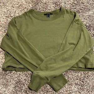 Olive Green Crop Top/Long Sleeve